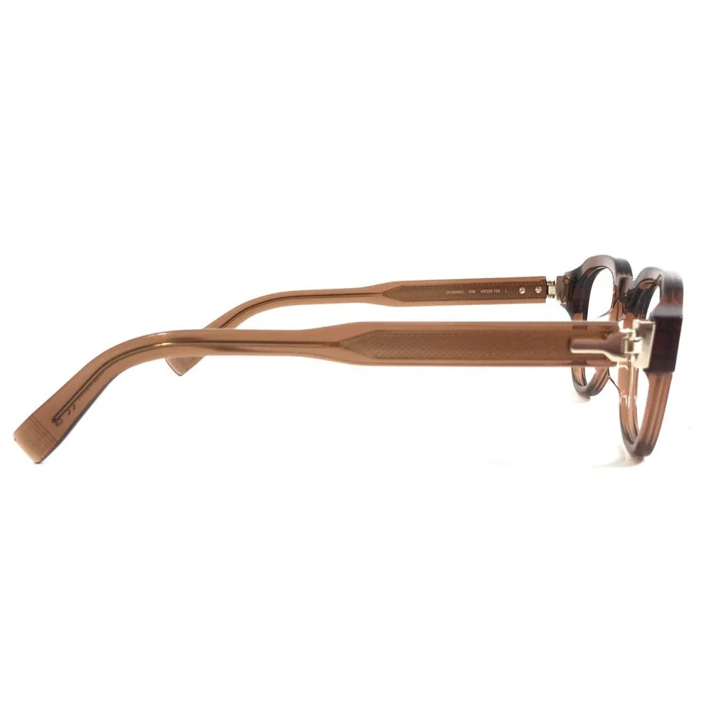Dunhill Eyeglasses Frames DU0048O 006 Shiny Brown Square Full Rim 49-20-150